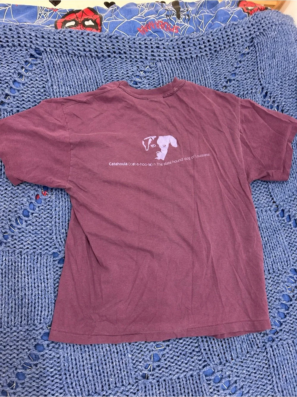 Burgundy Pet Tee with Yellow Logo